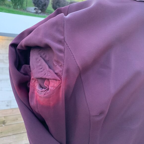 Vintage 60s Burgundy Black Faux Fur Trim 2 Pc Belted Dress Cropped Blazer Set - Picture 15 of 16